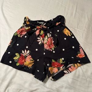 Farm Rio Paper bag waist back floral shorts